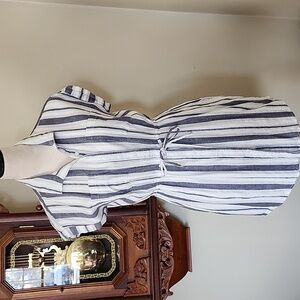 JAPNA Striped Button-Up Shirt Dress 100% cotton, M